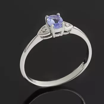 Кольцо танзанит (серебро 925 пр.) огранка размер 17