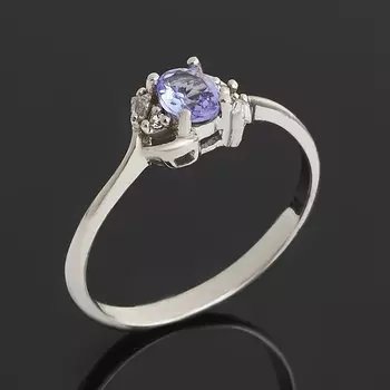 Кольцо танзанит (серебро 925 пр.) огранка размер 17