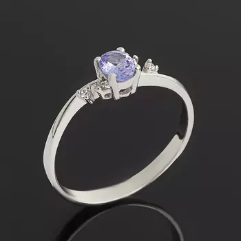 Кольцо танзанит (серебро 925 пр.) огранка размер 17,5