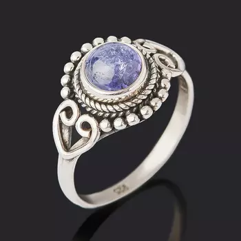 Кольцо танзанит (серебро 925 пр. оксидир.) размер 18