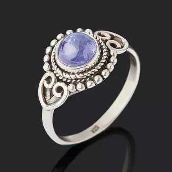 Кольцо танзанит (серебро 925 пр. оксидир.) размер 19