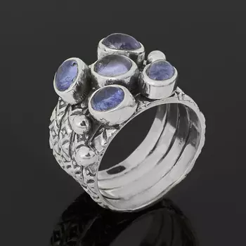 Кольцо танзанит (серебро 925 пр. оксидир.) размер 17