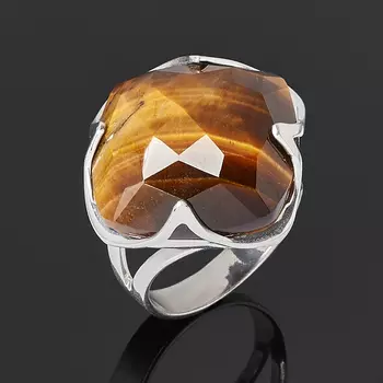 Кольцо тигровый глаз (серебро 925 пр.) огранка размер 18,5