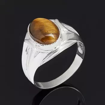Кольцо тигровый глаз (серебро 925 пр.) размер 22,5