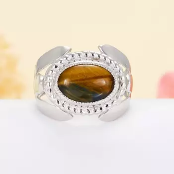 Кольцо тигровый глаз (серебро 925 пр.) размер 20,5