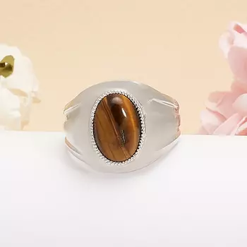 Кольцо тигровый глаз (серебро 925 пр.) размер 21,5