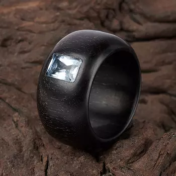 Кольцо топаз голубой (дерево) огранка размер 18