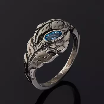 Кольцо топаз голубой огранка (серебро 925 пр.) размер 18