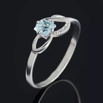 Кольцо топаз голубой огранка (серебро 925 пр.) размер 18,5