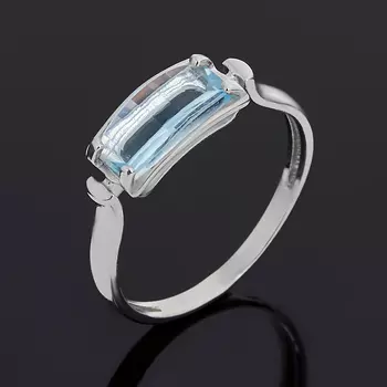 Кольцо топаз голубой огранка (серебро 925 пр.) размер 16,5