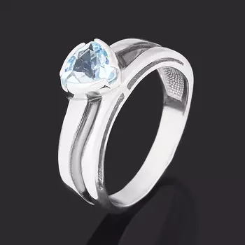 Кольцо топаз голубой (серебро 925 пр. родир. бел.) огранка размер 18,5