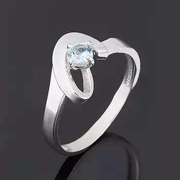 Кольцо топаз голубой (серебро 925 пр. родир. бел.) огранка размер 18