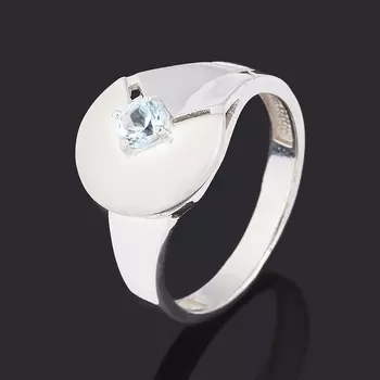 Кольцо топаз голубой (серебро 925 пр. родир. бел.) огранка размер 18