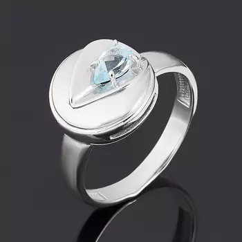 Кольцо топаз голубой (серебро 925 пр. родир. бел.) огранка размер 18,5
