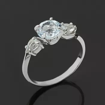 Кольцо топаз голубой (серебро 925 пр.) огранка размер 17,5