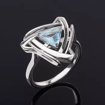 Кольцо топаз голубой (серебро 925 пр.) огранка размер 19