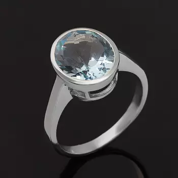 Кольцо топаз голубой (серебро 925 пр.) огранка размер 18
