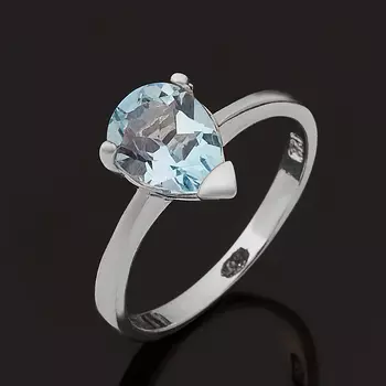 Кольцо топаз голубой (серебро 925 пр.) огранка размер 18