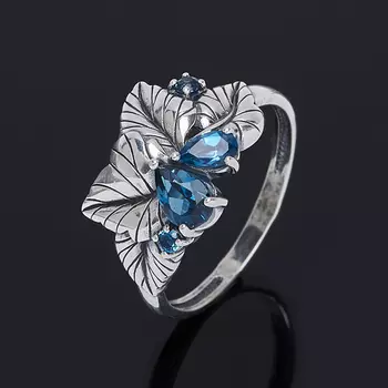 Кольцо топаз лондон огранка (серебро 925 пр.) размер 18