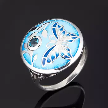 Кольцо топаз лондон, sky, swiss (серебро 925 пр.) размер 18