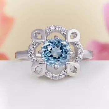 Кольцо топаз огранка (серебро 925 пр.) размер 17