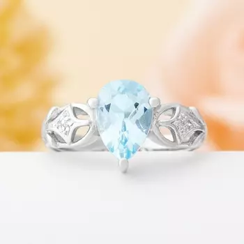 Кольцо топаз огранка (серебро 925 пр.) размер 17