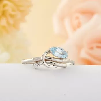 Кольцо топаз огранка (серебро 925 пр.) размер 17,5