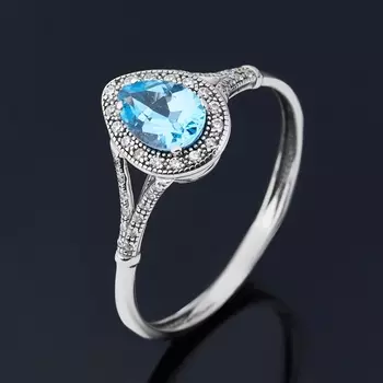 Кольцо топаз Swiss огранка (серебро 925 пр.) размер 19,5