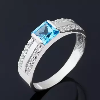 Кольцо топаз swiss огранка (серебро 925 пр.) размер 18