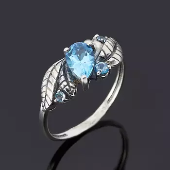 Кольцо топаз swiss огранка (серебро 925 пр.) размер 17