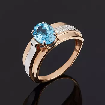 Кольцо топаз swiss (серебро 925 пр.) огранка размер 17