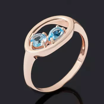 Кольцо топаз swiss (серебро 925 пр. позолота) огранка размер 17,5