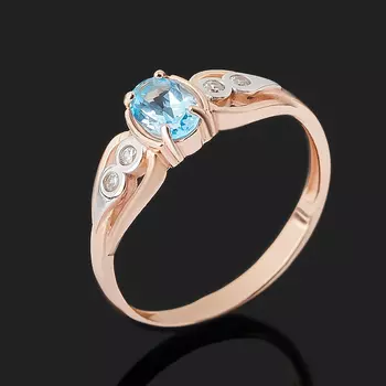 Кольцо топаз swiss (серебро 925 пр. позолота) огранка размер 17