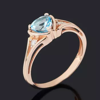 Кольцо топаз swiss (серебро 925 пр. позолота) огранка размер 17