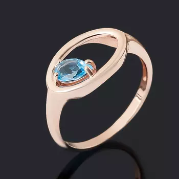 Кольцо топаз swiss (серебро 925 пр. позолота) огранка размер 17