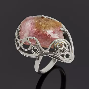 Кольцо турмалин полихромный (нейзильбер) размер 17,5