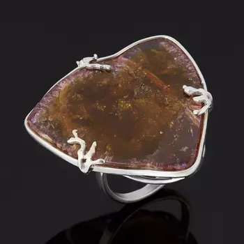 Кольцо турмалин полихромный (серебро 925 пр.) размер 18