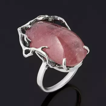 Кольцо турмалин розовый (рубеллит) (серебро 925 пр. оксидир.) размер 17,5