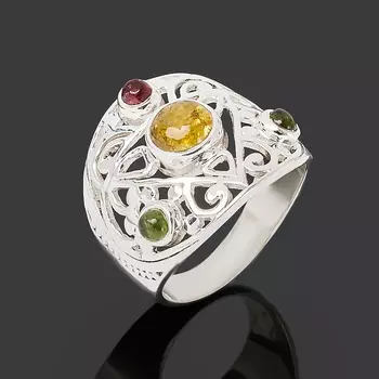 Кольцо турмалин (серебро 925 пр. оксидир.) размер 17,5