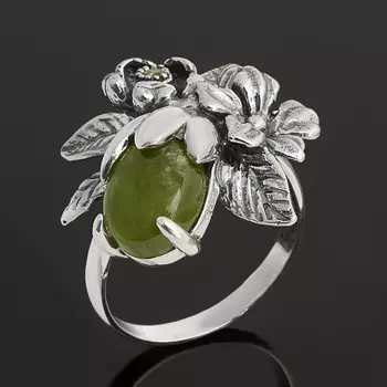 Кольцо везувиан (серебро 925 пр. оксидир.) размер 17