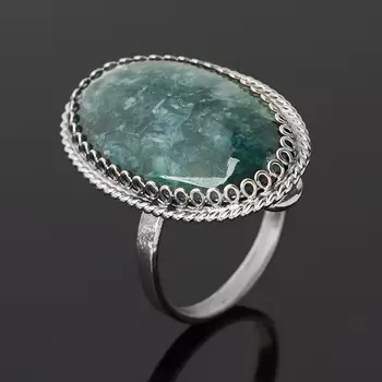 Кольцо жадеит (нейзильбер) размер 16,5
