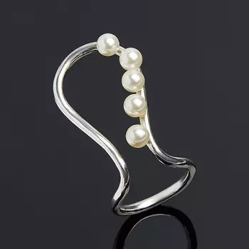 Кольцо жемчуг белый (серебро 925 пр.) размер 16