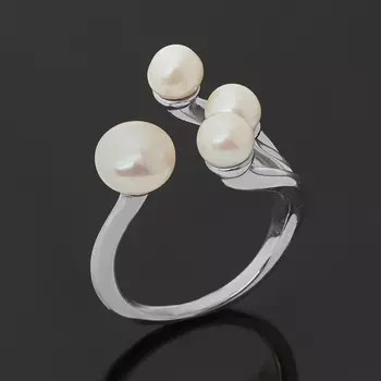 Кольцо жемчуг белый (серебро 925 пр.) размер 17,5