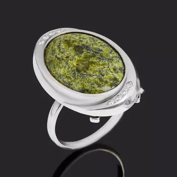 Кольцо змеевик (серебро 925 пр.) размер 19,5