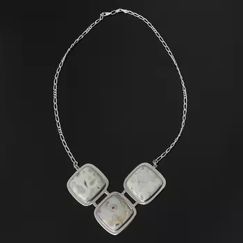 Колье агат крейзи (серебро 925 пр. родир. бел.) 53 см