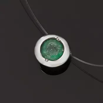 Колье изумруд (серебро 925 пр. родир. бел.) огранка 40 см