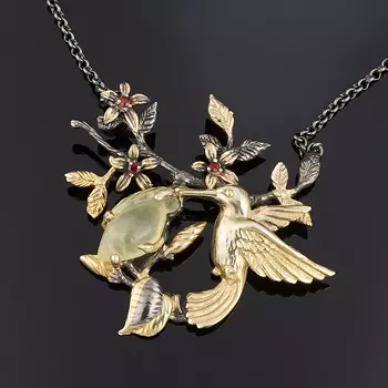 Колье пренит 45 см (серебро 925 пр., позолота)