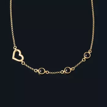 Колье янтарь (серебро 925 пр. позолота) 4 мм 41 см (+5 см)