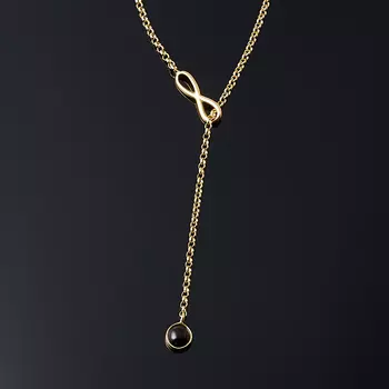 Колье янтарь (серебро 925 пр. позолота) 5 мм 58 см (+5 см)