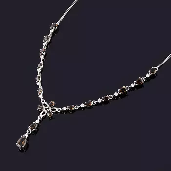 Колье раухтопаз (серебро 925 пр.) огранка 44 см